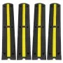 VEVOR 3.28 ft Cable Protector Ramp, 4 Pack of 1 Channel, 18000 lbs/axle Capacity Heavy Duty Rubber Speed Bumps, Floor Cord Cable Protector Wire Cover, for Residential Areas, Private Garages, Gardens