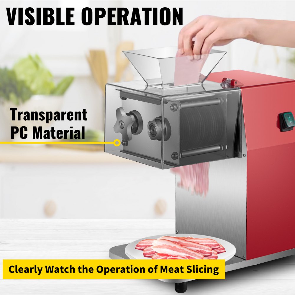 VEVOR Commercial Meat Cutter Slicer Meat Shredding Machine 551 Lbs/H 850W 2.5mm