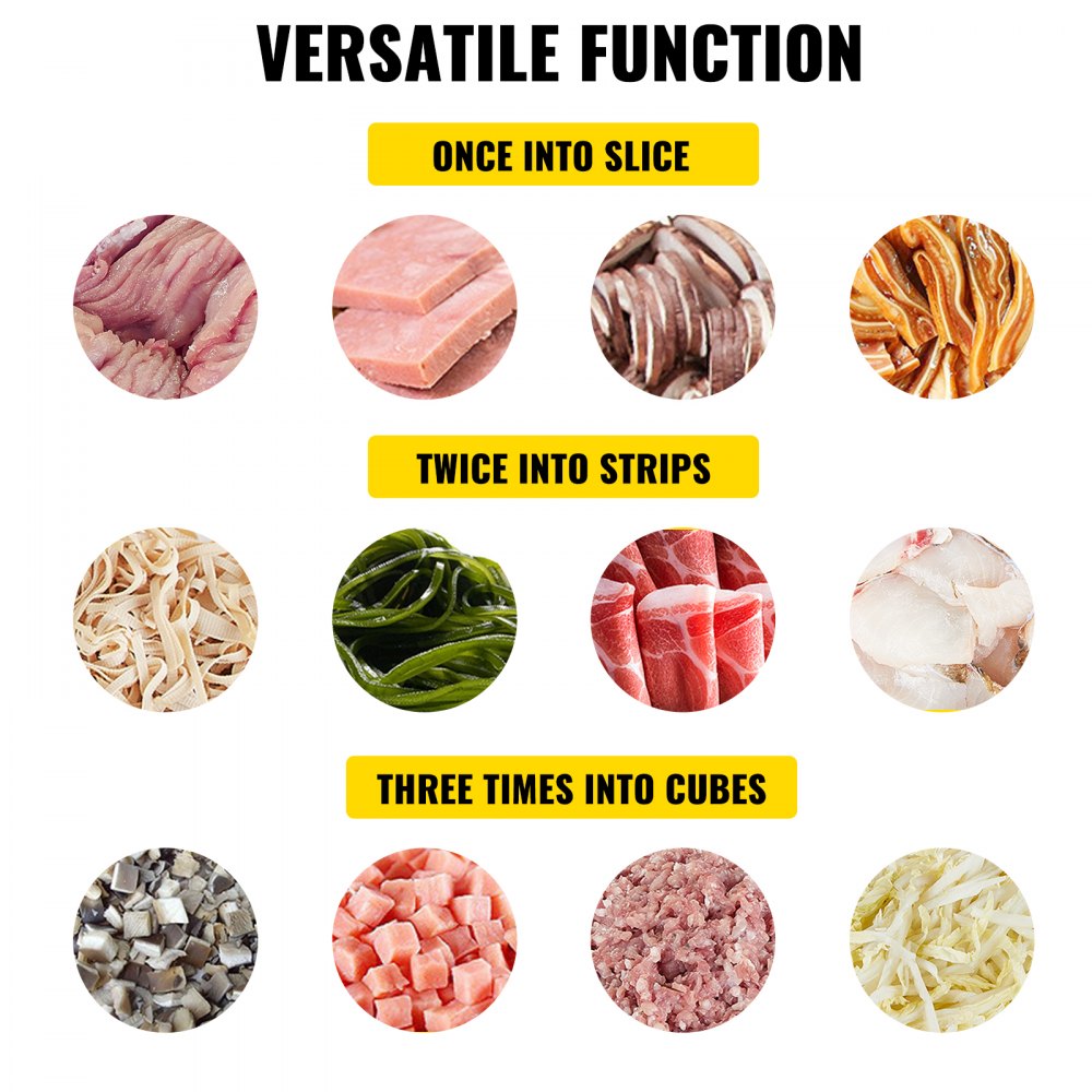 VEVOR Commercial Meat Cutter Slicer Meat Shredding Machine 551 Lbs/H 850W 2.5mm