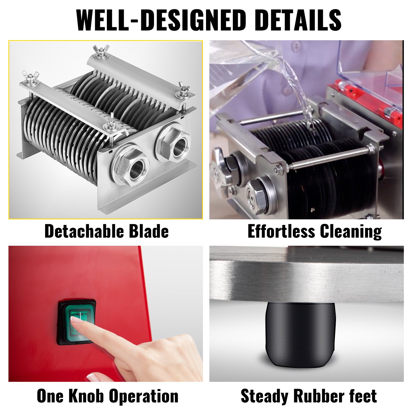 VEVOR Commercial Meat Cutter Slicer Meat Shredding Machine 551 Lbs/H 850W 2.5mm