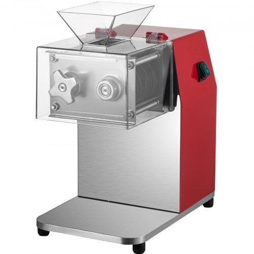 VEVOR Commercial Meat Cutting Machine, 551 Lbs/H 850W Meat Shredding Machine, 10mm Blade Electric Meat Cutter, Stainless Steel Restaurant Food Cutter, for Kitchen Supermarket Lamb Beef Chicken, Red