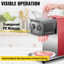 VEVOR Commercial Meat Cutting Machine, 551 Lbs/H 850W Meat Shredding Machine, 10mm Blade Electric Meat Cutter, Stainless Steel Restaurant Food Cutter, for Kitchen Supermarket Lamb Beef Chicken, Red