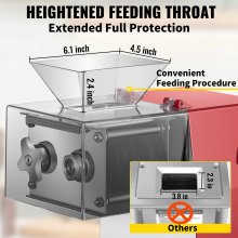 VEVOR Commercial Meat Cutting Machine, 551 Lbs/H 850W Meat Shredding Machine, 10mm Blade Electric Meat Cutter, Stainless Steel Restaurant Food Cutter, for Kitchen Supermarket Lamb Beef Chicken, Red