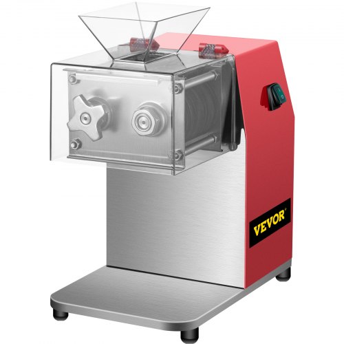 VEVOR Commercial Meat Cutting Machine, 551 Lbs/H 850W Meat Shredding Machine, 7mm Blade Electric Meat Cutter, Stainless Steel Restaurant Food Cutter, for Kitchen Supermarket Lamb Beef Chicken, Red