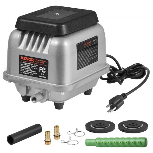 VCRAZE KP40 Linear Air Pump - 635GPH Pond Aerator, 25W, Quiet Operation With Air Manifold, For Ponds & Hydroponics