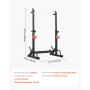 VEVOR Power Cage Squat Rack, Home Gym Power Rack with Adjustable Height & Width, 550LBS Strength Training Workout Equipment with Barbell Storage Racks & J-Hooks for Bench Press, Squat, Weight Lifting