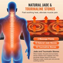 VEVOR långt infraröd värmedyna 10 naturlig jade & 10 turmalinsten värmedyna