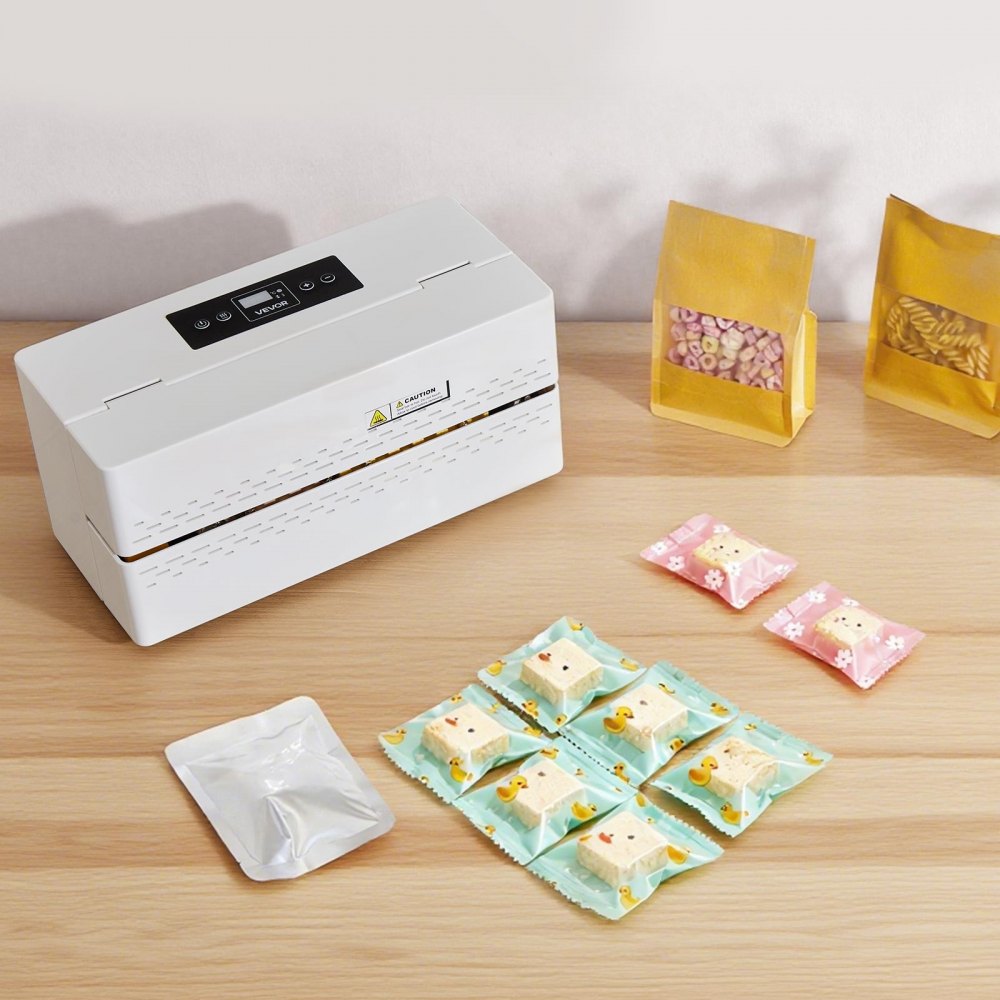 VEVOR Continuous Sealing Machine, 8-12 mm Seal Width, Automatic Continuous Band Sealer with Digital Temperature Control, Automatic Shutdown, Portable Heat Sealing Machine for 0.06-0.2 mm Plastic Bags