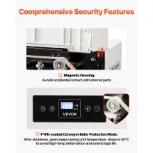 VEVOR Continuous Sealing Machine, 8-12 mm Seal Width, Automatic Continuous Band Sealer with Digital Temperature Control, Automatic Shutdown, Portable Heat Sealing Machine for 0.06-0.2 mm Plastic Bags