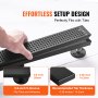 VEVOR 610mm Linear Shower Drain with Square Pattern Grate,Brushed 304 Stainless Steel Rectangle Shower Floor Drain, Sleek Linear Drain with Hair Strainer, Matte Black