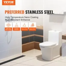 VEVOR 610mm Linear Shower Drain with Square Pattern Grate,Brushed 304 Stainless Steel Rectangle Shower Floor Drain, Sleek Linear Drain with Hair Strainer, Matte Black