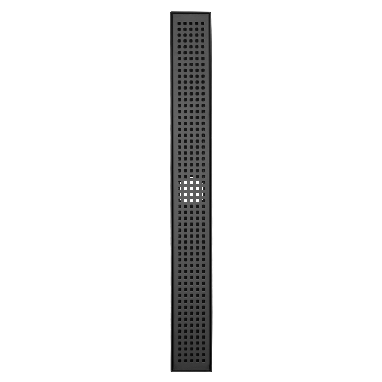 Γραμμική αποστράγγιση ντους VEVOR 610 mm με σχάρα τετράγωνης σχεδίασης, 304 από ανοξείδωτο ατσάλι ορθογώνιο στραγγιστικό δαπέδου, κομψή γραμμική αποχέτευση με φίλτρο μαλλιών, ματ μαύρο