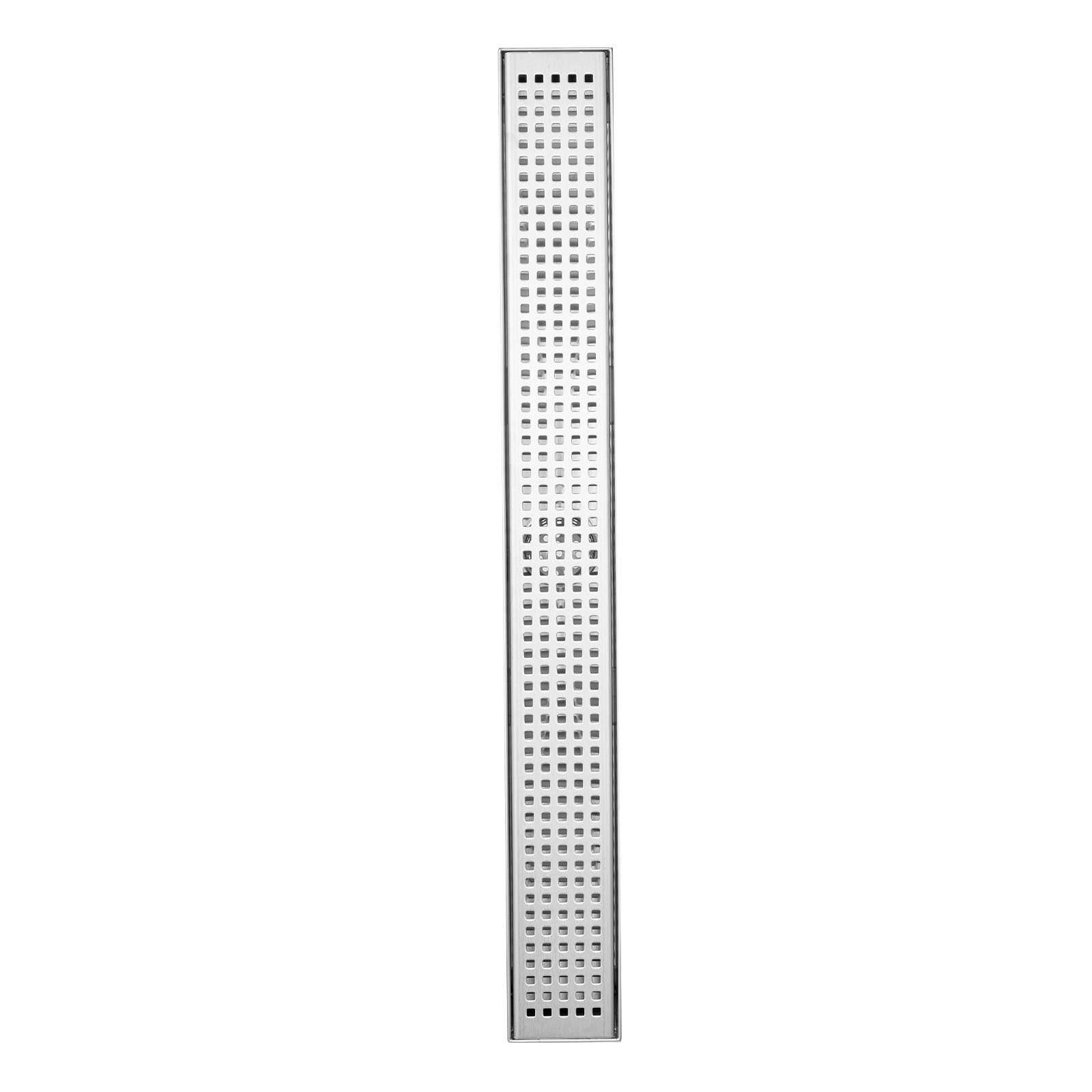 VEVOR linear shower drain in stainless steel with square holes providing a modern and functional design.