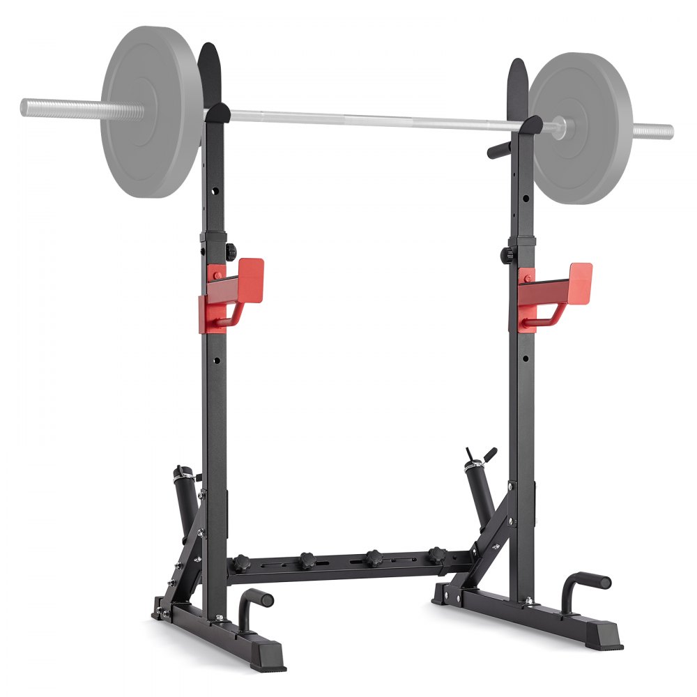 VEVOR Squat Stand Power Rack, Multi-Functional Barbell Rack with Hook ...