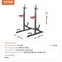 VEVOR Squat Stand Power Rack, Multi-Functional Barbell Rack with Hook, Weight Plate Storage Attachment, Adjustable Free Bench Press Stands, Max Load 600 Lbs Steel Exercise Squat Stand for Gym/Home Gym