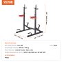 VEVOR Squat Stand Power Rack, Multi-Functional Barbell Rack with Hook, Weight Plate Storage Attachment, Adjustable Free Bench Press Stands, Max Load 600 Lbs Steel Exercise Squat Stand for Gym/Home Gym
