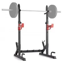 VEVOR Soporte para sentadillas Power Rack, soporte multifuncional para barra con gancho, accesorio para almacenar placas de pesas, soportes ajustables para press de banca libre, carga máxima de 600 libras, soporte para sentadillas de acero para gimnasio/gimnasio en casa