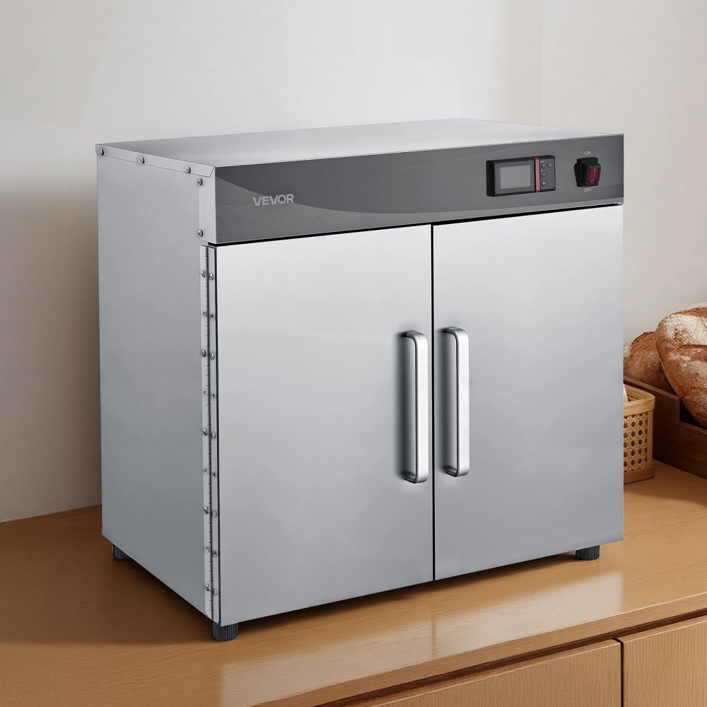 VEVOR Electric Hot Box Food Warmer, 4-Tier Commercial Warming Cabinet with Water Tray, Double-Door and Adjustable Shelves, Stainless Steel Food Warmer Cabinet, for Restaurant, Kitchen, Pizza, Chicken