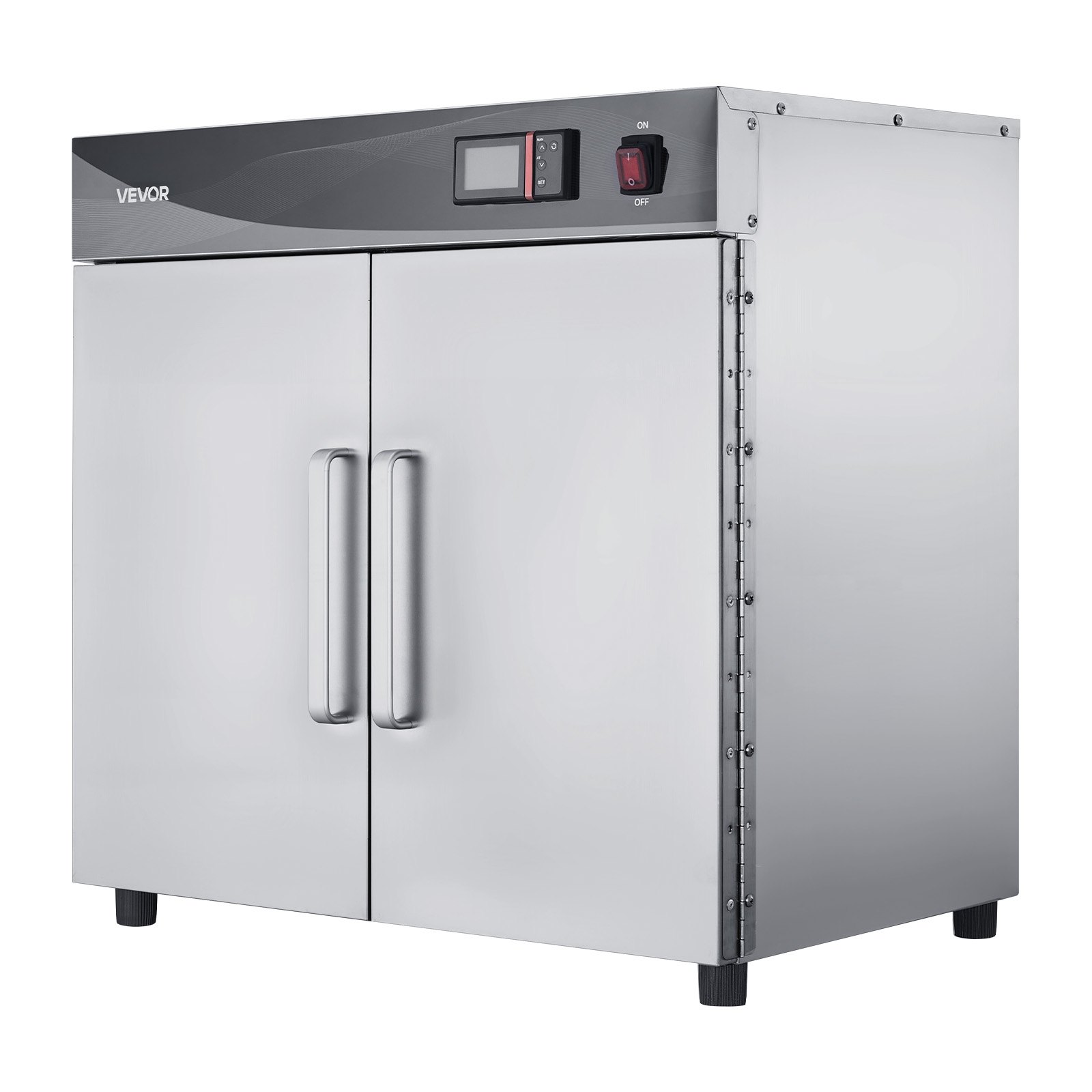 VEVOR Electric Hot Box Food Warmer, 4-Tier Commercial Warming Cabinet with Water Tray, Double-Door and Adjustable Shelves, Stainless Steel Food Warmer Cabinet, for Restaurant, Kitchen, Pizza, Chicken