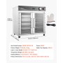 VEVOR Electric Hot Box Food Warmer, 4-Tier Commercial Warming Cabinet with Water Tray, Glass Door and Adjustable Shelves, Stainless Steel Food Warmer Cabinet, for Restaurant, Kitchen, Pizza, Chicken