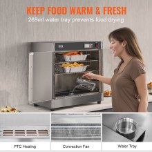 Hot Box Food Warmer 4-Tier Concession Warming Cabinet with Water Tray for Pizza