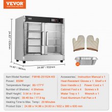 Hot Box Food Warmer 4-Tier Concession Warming Cabinet with Water Tray for Pizza