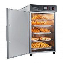 VEVOR Electric Hot Box Food Warmer, 5-Tier Commercial Warming Cabinet with Water Tray, Single-Door and Adjustable Shelves, Stainless Steel Food Warmer Cabinet, for Restaurant, Kitchen, Pizza, Chicken