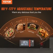 VEVOR Hot Box Food Warmer 5-Tier Concession Warming Cabinet with Water Tray