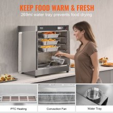 Hot Box Food Warmer 5-Tier Concession Warming Cabinet with Water Tray for Pizza