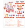 VEVOR Ice Cream Cart for Kids, 27 PCS Accessories, Pretend Play Store with Storage Trolley with Pretend Money, Sound & Light Effects, Montessori Educational Ice Cream Truck Toys for Toddlers 3+ (Pink)