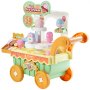 VEVOR Ice Cream Cart for Kids, 27 PCS Accessories, Pretend Play Store with Storage Trolley with Pretend Money, Sound & Light Effects, Montessori Educational Ice Cream Truck Toys for Toddlers 3+