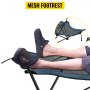Cadeira de acampamento dobrável reclinável azul com espreguiçadeira de malha com apoio para os pés