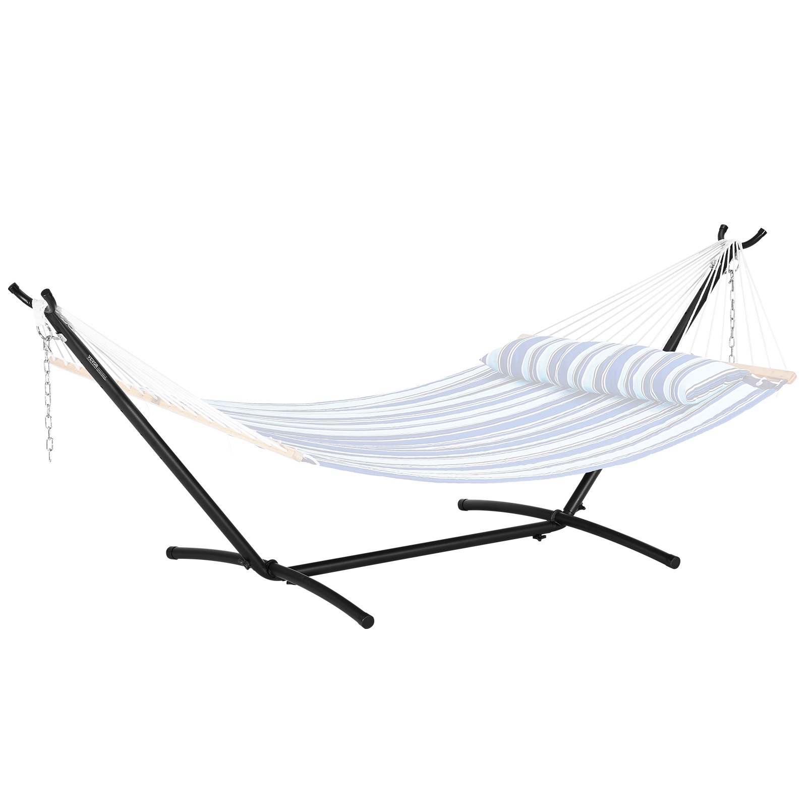 VEVOR Portable Hammock Stand, 450lbs Capacity Steel Hammock Stand for 2 Person, Heavy Duty Adjustable Hooks Hammock Frame Fits 9.5-12.6 ft Hammocks, Space Saving with Carrying Bag for Outdoor or Indoor
