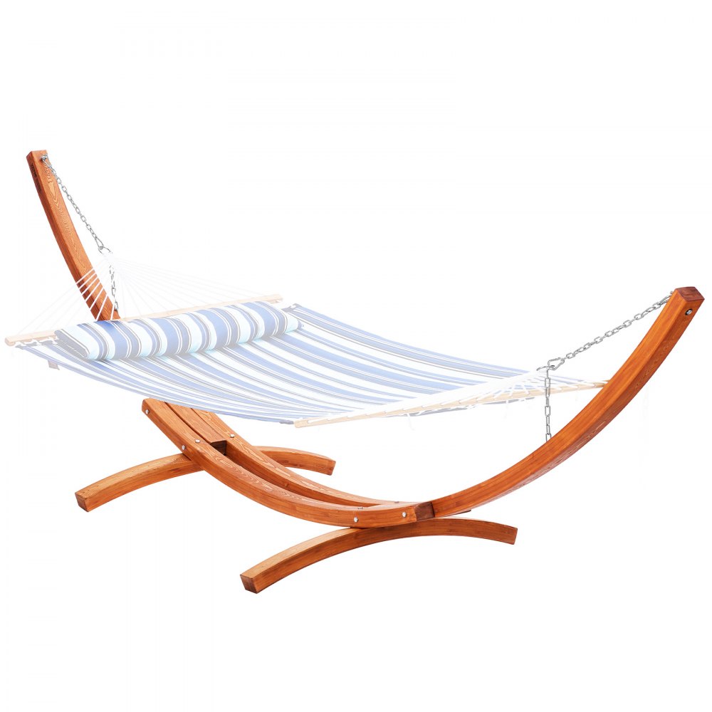 VEVOR Wooden Hammock Stand, 475 lbs Capacity Universal 2 Person Hammock Frame Fits 9-13 ft Hammocks, Larch Wood Arc Adjustable Stand for Hammock with Chain and Carabiner, for Outdoor and Indoor