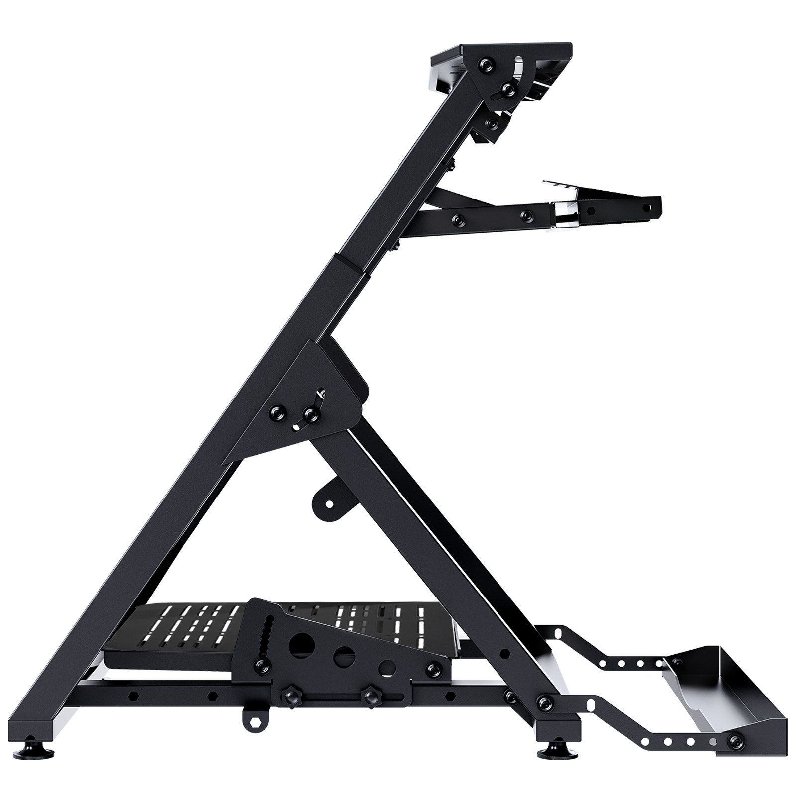 VEVOR Foldable Racing Steering Wheel Stand, Height Adjustable Universal Base Compatible with Logitech & Thrustmaster Racing Wheel and Pedal, Movable Wheels Heavy-duty Frame Standard GT/Formula Seating
