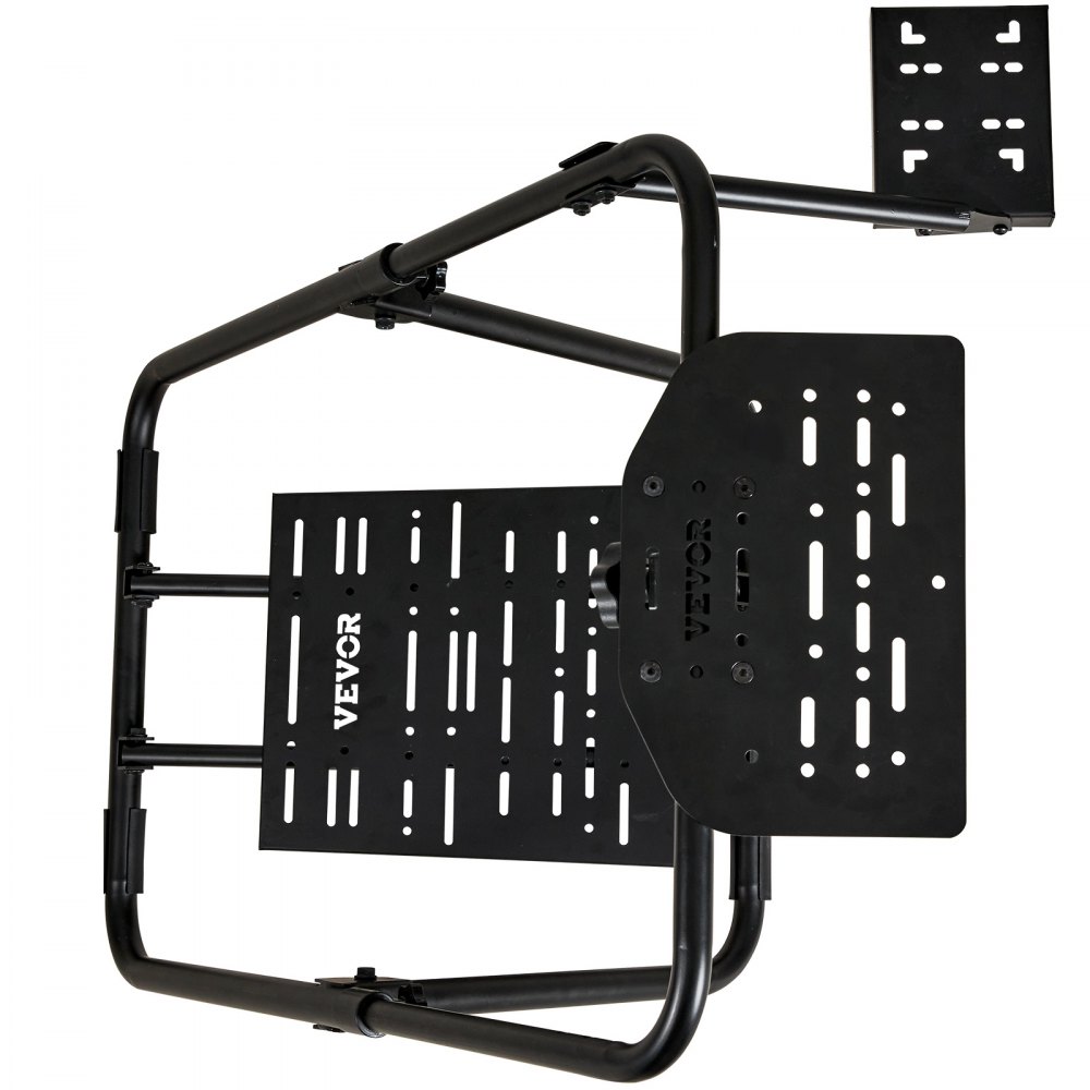 Suporte de volante de corrida dobrável VEVOR, base universal ajustável em altura compatível com volante e pedal de corrida Logitech e Thrustmaster, estrutura resistente, assento padrão GT/Fórmula portátil