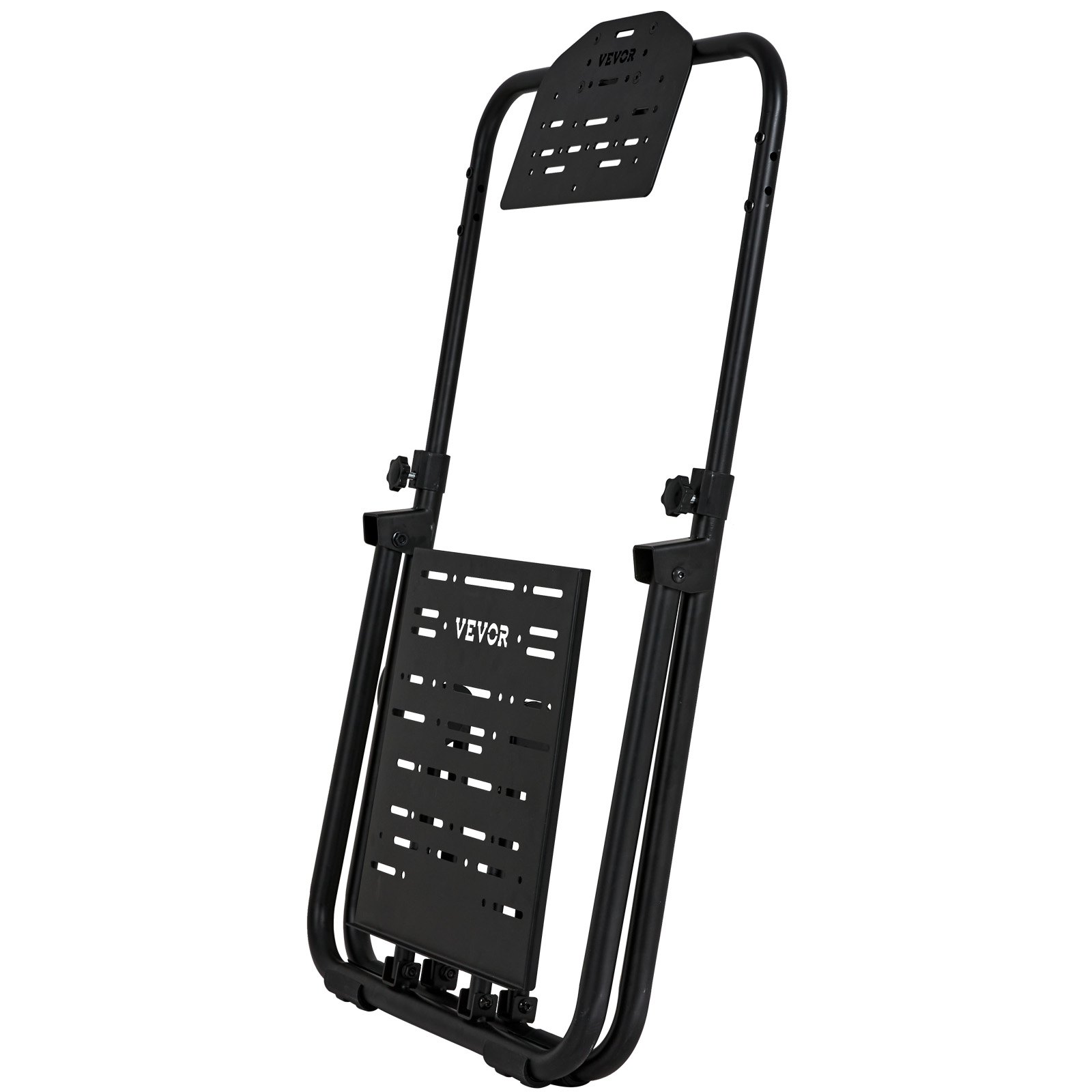 Suporte de volante de corrida dobrável VEVOR, base universal ajustável em altura compatível com volante e pedal de corrida Logitech e Thrustmaster, estrutura resistente, assento padrão GT/Fórmula portátil