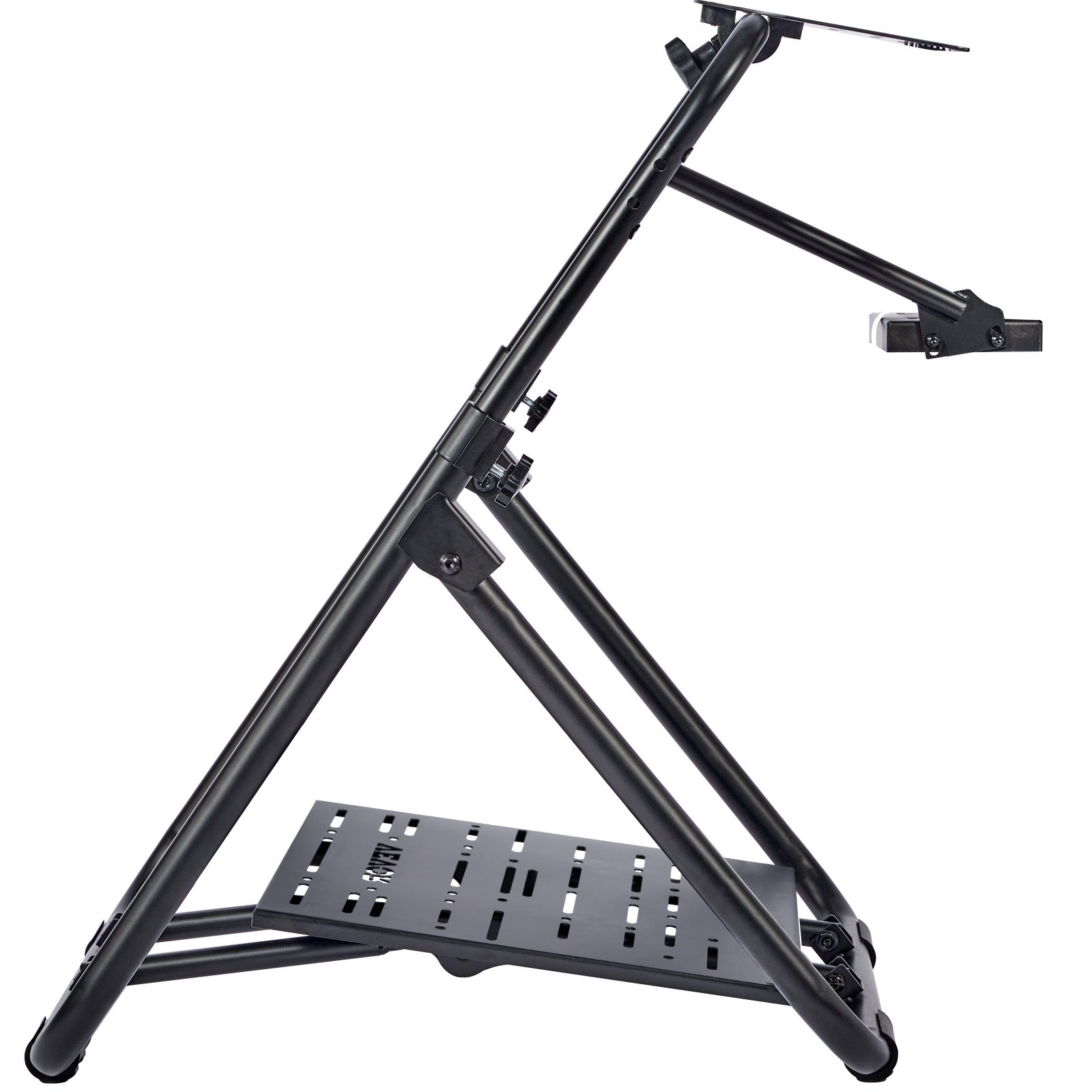 Suporte de volante de corrida dobrável VEVOR, base universal ajustável em altura compatível com volante e pedal de corrida Logitech e Thrustmaster, estrutura resistente, assento padrão GT/Fórmula portátil