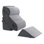 VEVOR Wedge Pillow for Sleeping, 4 Pcs Adjustable Orthopedic Bed Wedge Set, Support Leg Neck Shoulder, Post Surgery Pillow for Back Pain, Acid Reflux, Snoring Relief, Sitting up in Bed, Dark Grey
