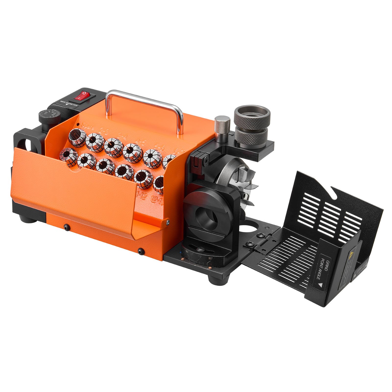 VEVOR Drill Bits Sharpener MR-13A, 3-15mm Drill Bit Grinder Sharpener with 95°-135° Adjustable Point Angle, 4600RPM High Speed Re-Sharpening Machine with 13 Collets & CBN Wheel for Workshops Garages