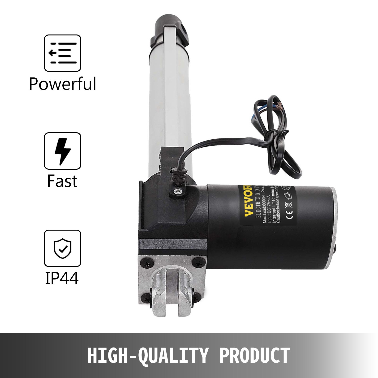 VEVOR 12V DC 200 mm Stroke Linear Actuator Mounting Bracket Heavy Duty 6000N 5mm/s Electric Lift Motor  for Recliner TV Table Lift Massage Bed Sofa Electric Linear Actuator