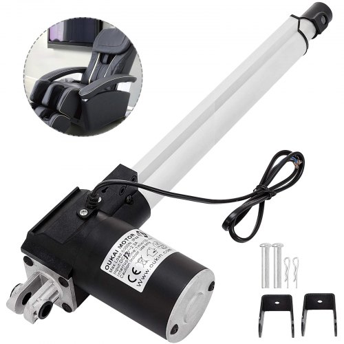 VEVOR 10 Inch Stroke Electric Actuators DC 12V with Mounting Bracket Heavy Duty 6000N/1320LB Actuators for Recliner TV Table Lift Massage Bed Electric Sofa