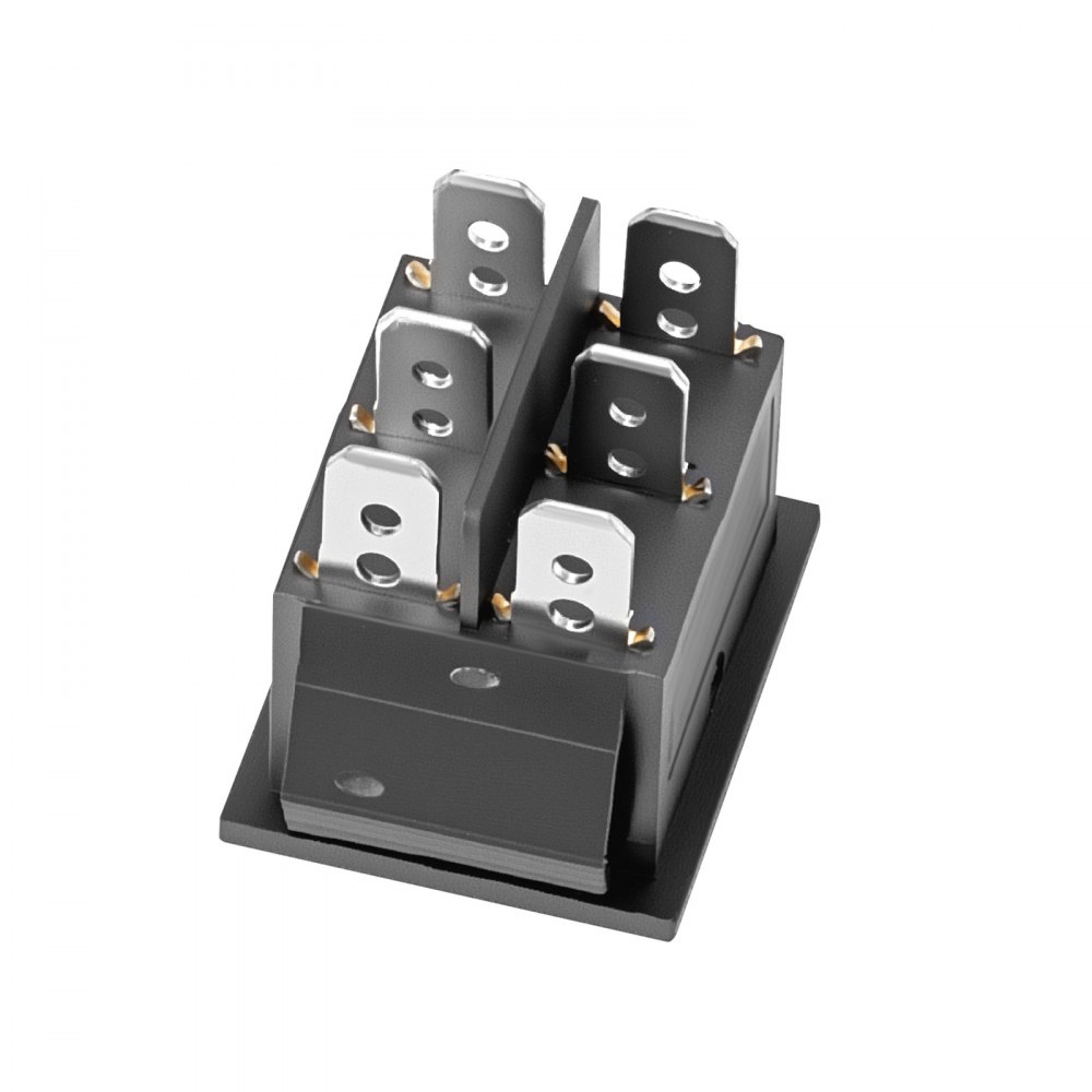 VEVOR Rocker Switch, 6 Pin Momentary DPDT Rocker Switch, 3-Position (ON)-Off-(ON) Polarity Reversing Switch AC 250V/16A 125V/ 20A for Auto Car Boat Household Appliances