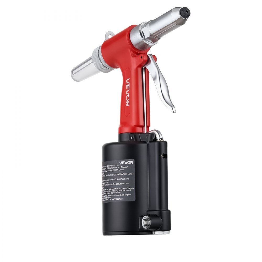 VEVOR Pneumatic Rivet Gun Kit with 3/32" 1/8" 5/32" 3/16" Nosepieces, 2425 LBS Pulling Force, 3-Claw Secure Grip, Air Pop Riveter Tool for Automotive, Construction, Industrial Manufacturing