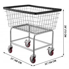 VEVOR Wire Laundry Cart, 2.5 Bushel Wire Laundry Basket with Wheels, 20''x15.7''x26'' Commercial Wire Laundry Basket Cart, Steel Frame With Chrome Finish, 5inch Casters, Wire Cart For Laundry