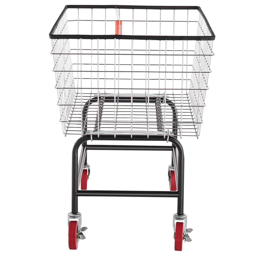 VEVOR Wire Laundry Cart, 4.5 Bushel Wire Laundry Basket with Wheels, 35\'\'x15.7\'\'x22\'\' Commercial Wire Laundry Basket Cart, Steel Frame with Chrome Finish, 5\'\' Casters, Wire Basket Cart for Lau