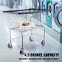 VEVOR Wire Laundry Cart, 4.5 Bushel Wire Laundry Basket with Wheels, 35\'\'x15.7\'\'x22\'\' Commercial Wire Laundry Basket Cart, Steel Frame with Chrome Finish, 5\'\' Casters, Wire Basket Cart for Lau