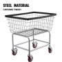 VEVOR Wire Laundry Cart, 2.5 Bushel Wire Laundry Basket with Wheels, 20''x15.7''x26'' Commercial Wire Laundry Basket Cart, Steel Frame with Chrome Finish, 4inch Casters, Wire Basket Cart For Laundry