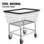 VEVOR Wire Laundry Cart Wire Laundry Basket 2.8 Bushel Heavy Duty w/ 4'' Wheels