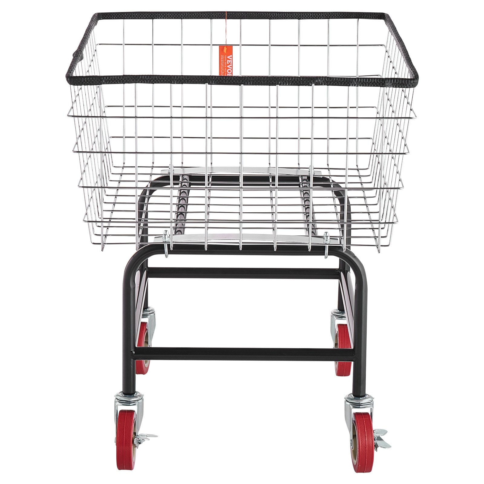 VEVOR Wire Laundry Cart, 2.8Bushel Wire Laundry Basket with Wheels, 26.7''x21.7''x26.4'' Commercial Wire Laundry Basket Cart, Steel Frame with Chrome Finish, 4" Casters, Wire Basket Cart for Laundry